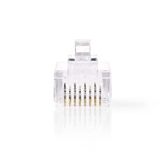   RJ45 csatlakozó | Dugasz | Sodrott UTP Vezetékekhez CAT6 | Egyenes | Aranyozott | 10 db | PVC | Átlátszó | Doboz