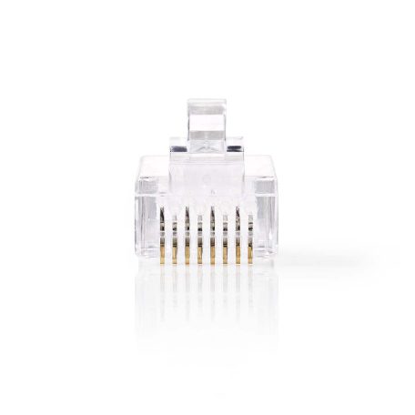 RJ45 csatlakozó | Dugasz | Sodrott UTP Vezetékekhez CAT6 | Egyenes | Aranyozott | 10 db | PVC | Átlátszó | Doboz