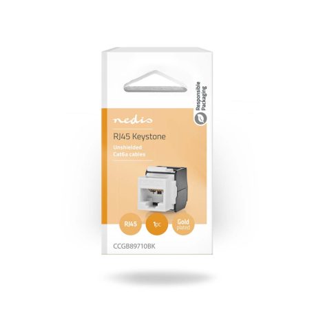 Keystone | CAT6a | RJ45 Aljzat | U/UTP | ABS | Doboz