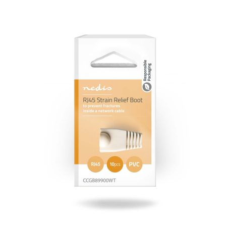 Húzásirányú tehermentesítő tömítés | RJ45 | PVC | Fehér | Doboz | 10 db