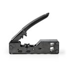 Crimp pliers | CAT5 / CAT5e / CAT6 / CAT6a / CAT7 / RJ12 / RJ45 | Fogó / Szigetelés Eltávolítás | ABS / Acél | Fekete