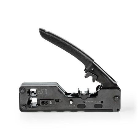 Crimp pliers | CAT5 / CAT5e / CAT6 / CAT6a / CAT7 / RJ12 / RJ45 | Fogó / Szigetelés Eltávolítás | ABS / Acél | Fekete