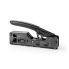 Crimp pliers | CAT5 / CAT5e / CAT6 / CAT6a / CAT7 / RJ12 / RJ45 | Fogó / Szigetelés Eltávolítás | ABS / Acél | Fekete