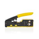 Crimp pliers | CAT5 / CAT5e / CAT6 / CAT6a / CAT7 / RJ12 / RJ45 | Fogó / Lehántás / Szigetelés Eltávolítás | Acél / Gumi | Fekete / Sárga