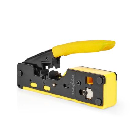 Crimp pliers | CAT5 / CAT5e / CAT6 / CAT6a / CAT7 / RJ12 / RJ45 | Fogó / Lehántás / Szigetelés Eltávolítás | Acél / Gumi | Fekete / Sárga