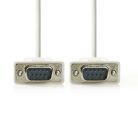 Soros kábel | D-SUB 9-Tűs Dugasz | D-SUB 9-Tűs Dugasz | Nikkelezett | 2.00 m | Kerek | PVC | Elefántcsont | Label