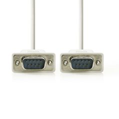   Soros kábel | D-SUB 9-Tűs Dugasz | D-SUB 9-Tűs Dugasz | Nikkelezett | 2.00 m | Kerek | PVC | Elefántcsont | Label