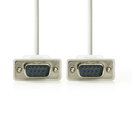 Soros kábel | D-SUB 9-Tűs Dugasz | D-SUB 9-Tűs Dugasz | Nikkelezett | 2.00 m | Kerek | PVC | Elefántcsont | Label
