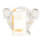 Soros kábel | D-SUB 9-Tűs Dugasz | D-SUB 9-Tűs Dugasz | Nikkelezett | 2.00 m | Kerek | PVC | Elefántcsont | Label