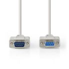 Soros kábel | D-SUB 9-Tűs Dugasz | D-SUB 9-Tűs Aljzat | Nikkelezett | 3.00 m | Kerek | PVC | Elefántcsont | Label