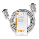 Soros kábel | D-SUB 9-Tűs Dugasz | D-SUB 9-Tűs Aljzat | Nikkelezett | 3.00 m | Kerek | PVC | Elefántcsont | Label