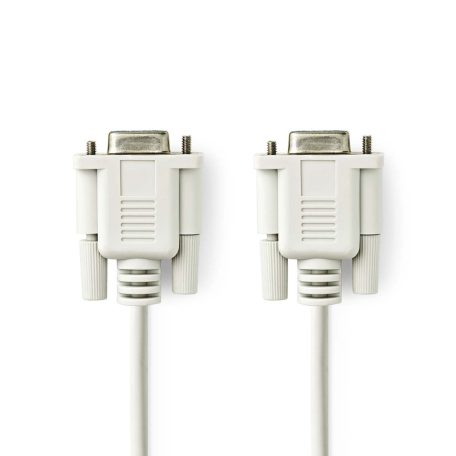 Null modem kábellel | D-SUB 9-Tűs Aljzat | D-SUB 9-Tűs Aljzat | Nikkelezett | 2.00 m | Kerek | PVC | Elefántcsont | Label
