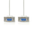 Null modem kábellel | D-SUB 9-Tűs Aljzat | D-SUB 9-Tűs Aljzat | Nikkelezett | 2.00 m | Kerek | PVC | Elefántcsont | Label