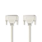 Soros kábel | D-SUB 15-Tűs Dugasz | D-SUB 25-Tűs Aljzat | Nikkelezett | 2.00 m | Kerek | PVC | Elefántcsont | Label