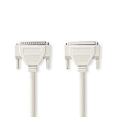   Soros kábel | D-SUB 15-Tűs Dugasz | D-SUB 25-Tűs Aljzat | Nikkelezett | 2.00 m | Kerek | PVC | Elefántcsont | Label