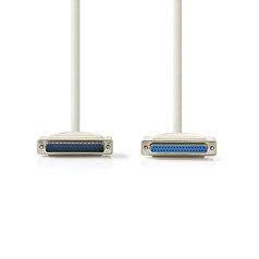   Soros kábel | D-SUB 15-Tűs Dugasz | D-SUB 25-Tűs Aljzat | Nikkelezett | 2.00 m | Kerek | PVC | Elefántcsont | Label