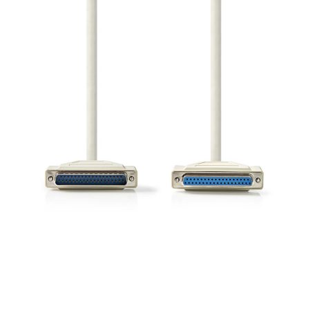 Soros kábel | D-SUB 15-Tűs Dugasz | D-SUB 25-Tűs Aljzat | Nikkelezett | 2.00 m | Kerek | PVC | Elefántcsont | Label