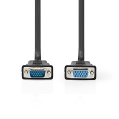   VGA kábel | VGA Dugasz | VGA Aljzat | Nikkelezett | Maximális felbontás: 1280x800 | 5.00 m | Kerek | ABS | Fekete | Label