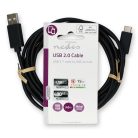 USB kábel | USB 2.0 | USB-A Dugasz | USB-C™ Dugasz | 15 W | 480 Mbps | Nikkelezett | 3.00 m | Kerek | PVC | Fekete | Label