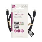 USB kábel | USB 2.0 | USB-C™ Dugasz | USB Micro-B Dugasz | 60 W | 480 Mbps | Nikkelezett | 1.00 m | Kerek | PVC | Fekete | Label