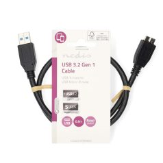   USB kábel | USB 3.2 Gen 1 | USB-A Dugasz | USB Micro-B Dugasz | 5 Gbps | Nikkelezett | 0.50 m | Kerek | PVC | Fekete | Label