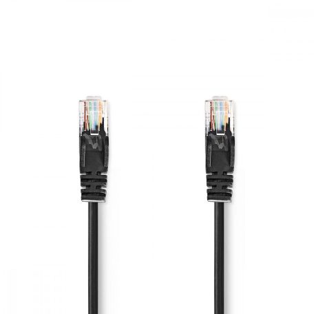CAT5e hálózati kábel | U/UTP | RJ45 Dugasz | RJ45 Dugasz | 2.00 m | Kerek | PVC | Fekete | Label