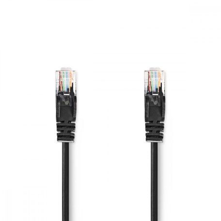 CAT5e hálózati kábel | U/UTP | RJ45 Dugasz | RJ45 Dugasz | 3.00 m | Kerek | PVC | Fekete | Label