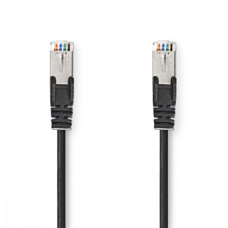 CAT5e hálózati kábel | SF/UTP | RJ45 Dugasz | RJ45 Dugasz | 2.00 m | Kerek | PVC | Fekete | Label