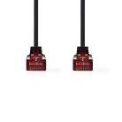 CAT6 hálózati kábel | RJ45 Dugasz | RJ45 Dugasz | U/UTP | 1.00 m | Snagless | Lapos | PVC | Fekete | Label