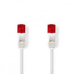   CAT6 hálózati kábel | RJ45 Dugasz | RJ45 Dugasz | U/UTP | 1.00 m | Snagless | Lapos | PVC | Fehér | Label