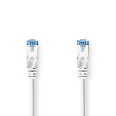   CAT6a hálózati kábel | S/FTP | RJ45 Dugasz | RJ45 Dugasz | 2.00 m | Snagless | Kerek | LSZH | Fehér | Label