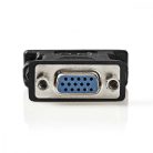 DVI adapter | DVI-I 24+5-Pin Dugasz | VGA Aljzat | Nikkelezett | Egyenes | PVC | Fekete | Boríték