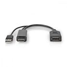 HDMI™ adapter | HDMI™ Csatlakozó | DisplayPort Dugasz | Nikkelezett | Egyenes | PVC | Fekete | 1 db | Boríték
