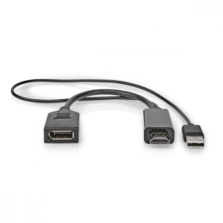 HDMI™ adapter | HDMI™ Csatlakozó | DisplayPort Dugasz | Nikkelezett | Egyenes | PVC | Fekete | 1 db | Boríték