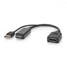 HDMI™ adapter | HDMI™ Csatlakozó | DisplayPort Dugasz | Nikkelezett | Egyenes | PVC | Fekete | 1 db | Boríték