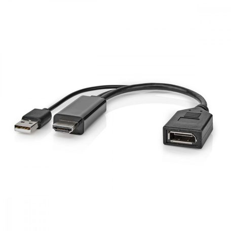 HDMI™ adapter | HDMI™ Csatlakozó | DisplayPort Dugasz | Nikkelezett | Egyenes | PVC | Fekete | 1 db | Boríték