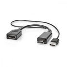 HDMI™ adapter | HDMI™ Csatlakozó | DisplayPort Dugasz | Nikkelezett | Egyenes | PVC | Fekete | 1 db | Boríték