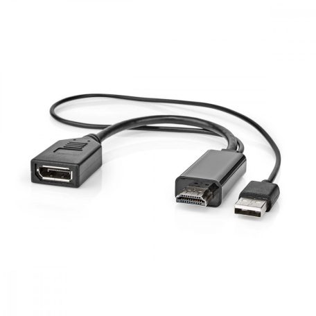 HDMI™ adapter | HDMI™ Csatlakozó | DisplayPort Dugasz | Nikkelezett | Egyenes | PVC | Fekete | 1 db | Boríték