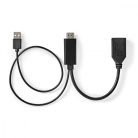 HDMI™ adapter | HDMI™ Csatlakozó | DisplayPort Dugasz | Nikkelezett | Egyenes | PVC | Fekete | 1 db | Boríték