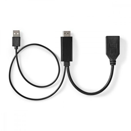 HDMI™ adapter | HDMI™ Csatlakozó | DisplayPort Dugasz | Nikkelezett | Egyenes | PVC | Fekete | 1 db | Boríték