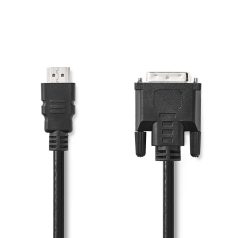   HDMI™ kábel | HDMI™ Csatlakozó | DVI-D 24+1-Érintkezős Dugasz | 1080p | Nikkelezett | 3.00 m | Egyenes | PVC | Fekete | Boríték