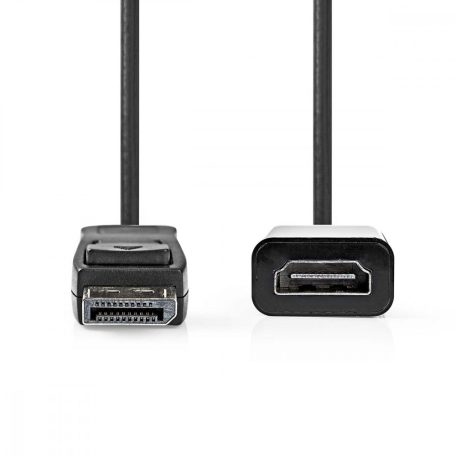 DisplayPort kábel | DisplayPort Dugasz | HDMI™ Kimenet | 1080p | Nikkelezett | 0.20 m | Kerek | PVC | Fekete | Boríték