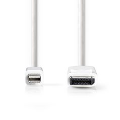   Mini DisplayPort kábel | DisplayPort 1.2 | Mini DisplayPort Dugasz | DisplayPort Dugasz | 21.6 Gbps | Nikkelezett | 2.00 m | Kerek | PVC | Fehér | Boríték