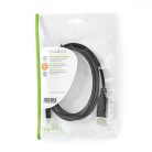 Mini DisplayPort kábel | DisplayPort 1.4 | Mini DisplayPort Dugasz | DisplayPort Dugasz | 48 Gbps | Nikkelezett | 2.00 m | Kerek | PVC | Fekete | Műanyag Zacskó