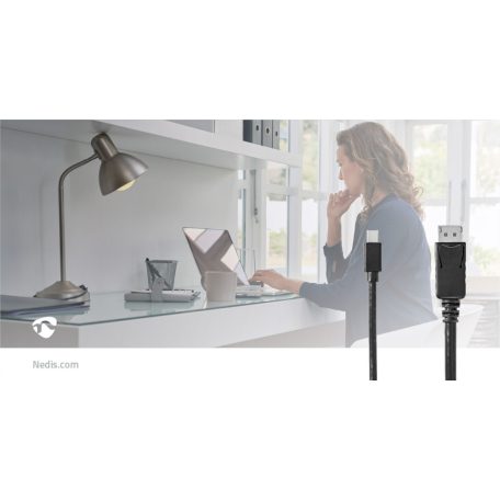 Mini DisplayPort kábel | DisplayPort 1.4 | Mini DisplayPort Dugasz | DisplayPort Dugasz | 48 Gbps | Nikkelezett | 2.00 m | Kerek | PVC | Fekete | Műanyag Zacskó