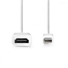Mini DisplayPort kábel | DisplayPort 1.2 | Mini DisplayPort Dugasz | HDMI™ Kimenet | 21.6 Gbps | Nikkelezett | 0.20 m | Kerek | PVC | Fehér | Műanyag Zacskó