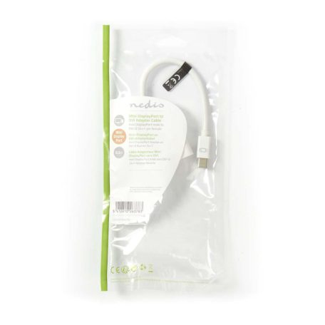 Mini DisplayPort kábel | DisplayPort 1.2 | Mini DisplayPort Dugasz | DVI-I 24+5-Pólusú Aljzat | 21.6 Gbps | Nikkelezett | 0.20 m | Kerek | PVC | Fehér | Műanyag Zacskó