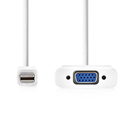 Mini DisplayPort kábel | DisplayPort 1.2 | Mini DisplayPort Dugasz | VGA Aljzat | 21.6 Gbps | Nikkelezett | 0.20 m | Kerek | PVC | Fehér | Műanyag Zacskó