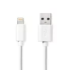 Lightning Kábel | USB 2.0 | Apple Lightning, 8 Pólusú | USB-A Dugasz | 480 Mbps | Nikkelezett | 3.00 m | Kerek | PVC | Fehér | Műanyag Zacskó
