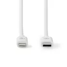 Lightning Kábel | USB 2.0 | Apple Lightning, 8 Pólusú | USB-C™ Dugasz | 480 Mbps | Nikkelezett | 1.00 m | Kerek | PVC | Fehér | Boríték